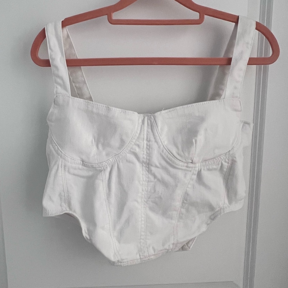 Zara Elegant White Crop Top - Picture 3 of 7